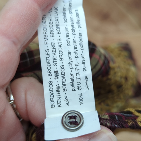 ZARA NWOT Brown Plaid Mini Dress With Pom Poms - Picture 7 of 10